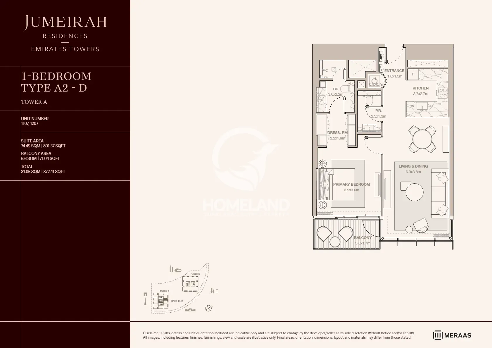 1 BR Type A2-D